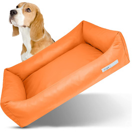 Крісло-ліжко для собак XL, 130x95 см, оранжеве, знімний чохол, комфортне, для великих собак