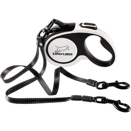 EXPAWLORER Подвійна висувна поводок для собак - з подвійним кріпленням, блокуванням, до 72.6 кг загальної ваги, 36.3 кг