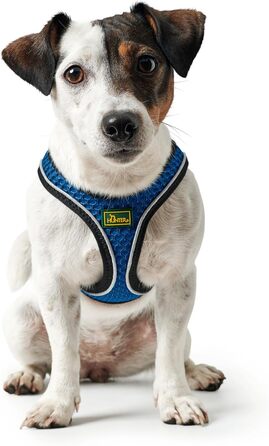 Нашийник для собак HUNTER HILO COMFORT, блакитний, XS-S, легкий, з сітчастого матеріалу, з відбиваючими елементами, для маленьких та середніх собак