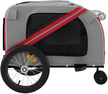 Фархач-причіп для собак Tidyard, водостійкий, з ПВХ-дах, міцна платформа, відбивачі та прапор для велосипеда, для прогулянок та активного відпочинку з маленькими собаками