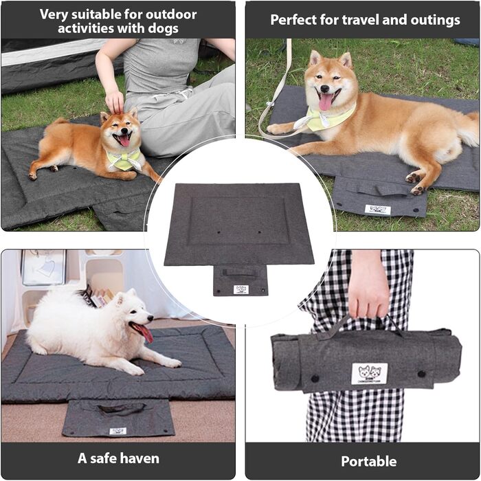 Килимок для собак на винос, 70 x 50 см, килимок для собак Outdoor, миючий, нековзний, килимок для машини, автомобільний, для собак та котів (S, Сірий, Medium)