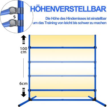Набір для аджиліті для собак ORHEYA: 4 переносні бар'єри, регульована висота, 104x70x101 см, білий (блакитний)