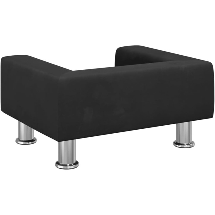 Килимок для собак та котів, м'яке ліжко для домашніх тварин, чорний велюр, 50x40x26.5 см