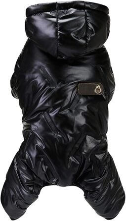 Зимовий теплий комбінезон для собак з ніжками та капюшоном. Теплий, водонепроникний, бавовняний. Розмір M, XX-Large, чорний