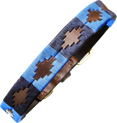 Ошийник для собак pampeano Azules Polo, 2,5 см, шкіра, ручна робота, преміум, Аргентина, подарункова коробка, для великих і малих порід