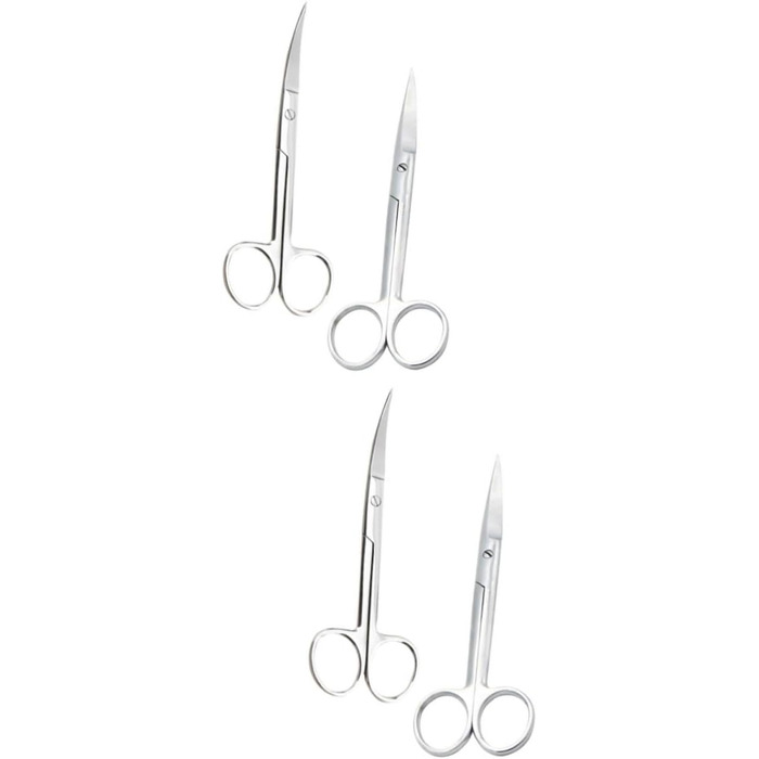 Ножиці для грумінгу тварин з нержавіючої сталі з прямим та вигнутим лезом, ергономічні ручки, для професійного грумінгу та домашнього використання