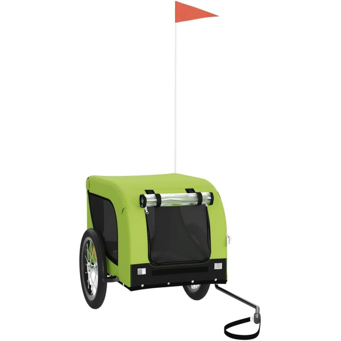 SECOLI Причіп для собак, візок для собак, бугі для собак з відбивачем. Причіп для велосипеда для собак до 45 кг, Зелений, 124 x 65 x 66 см