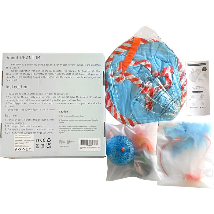 Інтерактивна іграшка для котів Migipaws 2-в-1: електричний м'ячик у тунелі, програмоване управління, іграшка-піймалка метеликів 2.0