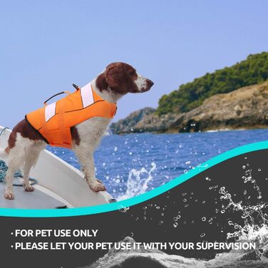 Рятувальний жилет для собак ASENKU, розмір L, оранжевий (для такс, чихуахуа, французького бульдога, лабрадора)