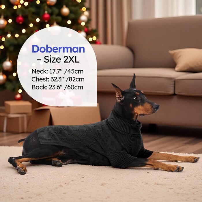 Пуловер для собак ASENKU XXL: теплий зимовий пуловер для великих собак, Пітбуль, Лабрадор, сірий колір