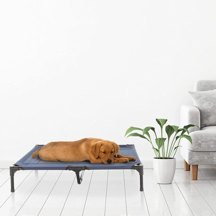 Підняте ліжко для собак Petmaker L, 36x29,75 дюйма, синє, переносне, з нековзкими ніжками, для дому та вулиці, для собак і цуценят до 36 кг