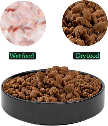 Котловий набір з кераміки для котів та кошенят (чорний), 15 x 4 см