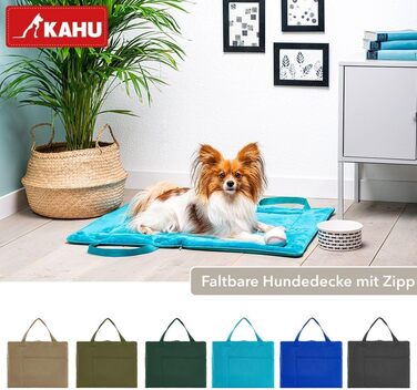 Складаний килимок для собак KAHU® (60x80 см) • Переносний килимок для собак • Килимок для собак у подорожах • Килимок-ліжко для собак • Килимок для собак, що можна прати • Колір: бірюзовий