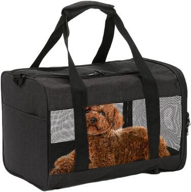 Транспортна переноска для тварин, складана сумка-переноска для котів та собак, чорна