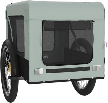 Причіп для велосипеда для собак, сірий та чорний, Oxford-Gewebe & Eisen, для собак та котів