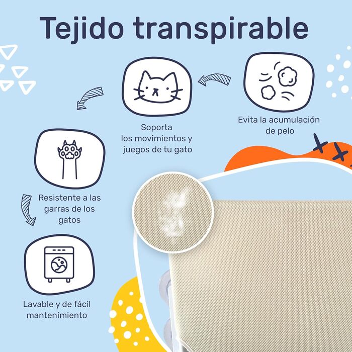 Гніздо-гамак для котів на вікно з присосками, складане ліжко для котів, міцний гамак для вікон, з подвійними присосками