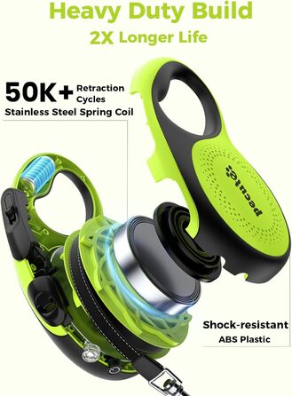 Рулетка для собак Pecute 8м з LED-підсвічуванням, 360° без перекручування, для собак до 50 кг