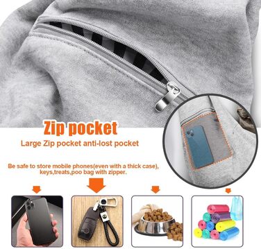 Сумка-кенгуру для собак та котів Tomkas, сірий колір, регульований ремінь, кишеня на блискавці, застібка на кнопку, розмір M