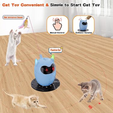 Інтерактивна іграшка для котів Spessn, автоматична з червоною крапкою, перезаряджувана, для котів/кошенят/собак (біла/блакитна)