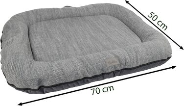 Водонепроникне лежанка для собак, килимок з кодури | Внутрішнє та зовнішнє використання, для маленьких собак | Сірий колір, розмір S: 70 x 50 см