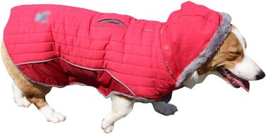 Зимова куртка для собак, теплий пуховик-мандель для тварин, костюм для собак, червоний, розмір M (43-53 см)