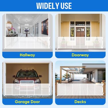 Захисне ворота MYPIN для дверей, висувні, 0-140 см. Захист від собак та дітей. Чорний колір.