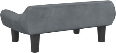 М'яке ліжко для собак та котів з велюру, 70x40x24 см, темно-сірий колір