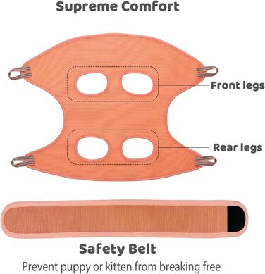 Гамак для грумінгу собак та котів Guzekier, фіксатор, набір для догляду: триммер, пилка, гребінець (до 13 кг)