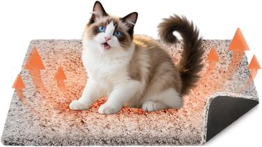 Самогріюча котяча ковдра 115x72 см для котів та собак, велика, знімна, без електрики, фланелева, для дому та вулиці (M)