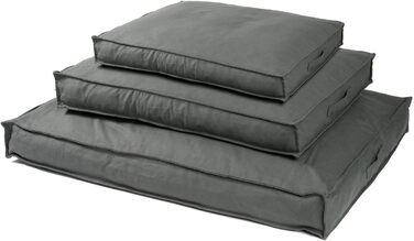 JAMAXX Преміум подушка для собак - ортопедична, з пінополіуретановими гранулами, знімний водонепроникний чохол, собаче ліжко з канвас-чохлом PDB1007 (S) 65x50 сірий, розмір L 65 x 50 x 30 см сірий