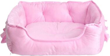 Ліжко для собак та котів Prinzessin, м'яке флісове будиночок, тепле зимове ліжко для цуценят, рожевий колір, розмір L