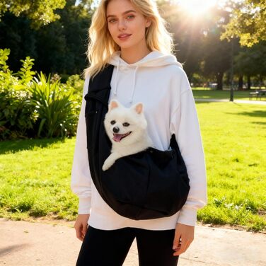 Сумка-слінг для собак та котів, чорна | Зручна переноска для тварин, для прогулянок та подорожей