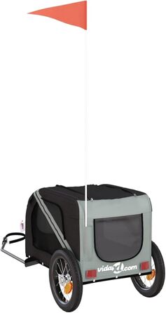 Фahrradanhänger ARKEM: Причіп для велосипеда, для собак, сірий та чорний, Oxford-Gewebe, залізо