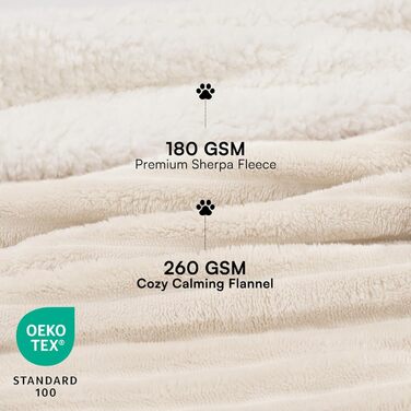 Водонепроникний коврик для собак та котів Luciphia, 100x145 см, Sherpa Fleece, захист ліжка, дивана, бежевий