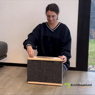 Рампа для собак та котів Kratzbaumland, дерев'яна, складна, регульована висота, 80 см (темно-сірий)