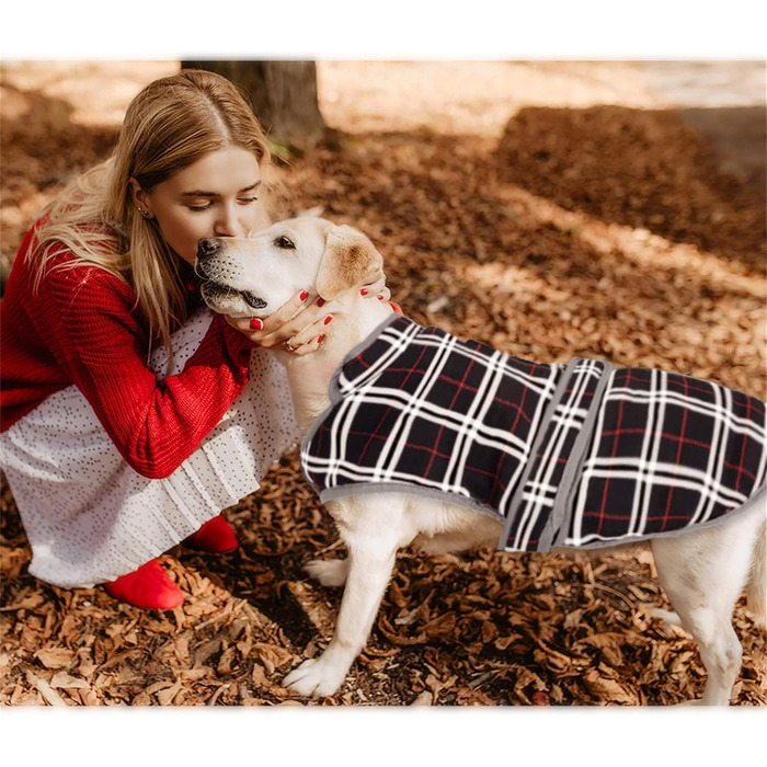 Зимовий теплий теплий жилет для собак Eastlion в клітинку, одяг для собак, жилет з отвором для шлейки, чорний, XS, M, L, XL