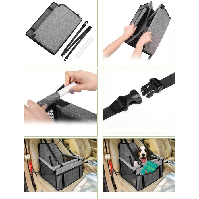 Водонепроникний, дихаючий килимок для автомобіля з тваринами, безпечний підйом, миється, матеріал Oxford, чорний