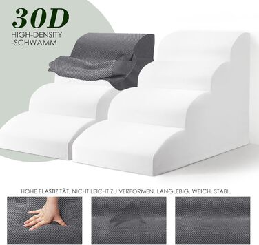 Сходинки для собак та котів 4 сходинки, 50 см, сірі. Зручні та миючі сходинки для тварин з антиковзким покриттям. Підійдуть для софи та ліжка.