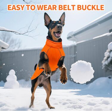 Зимний теплий жилет для собак DENTRUN з флісовою підкладкою, водонепроникний, для середніх собак, камуфляж білий (XXX-Large, помаранчевий/червоний у смужку)