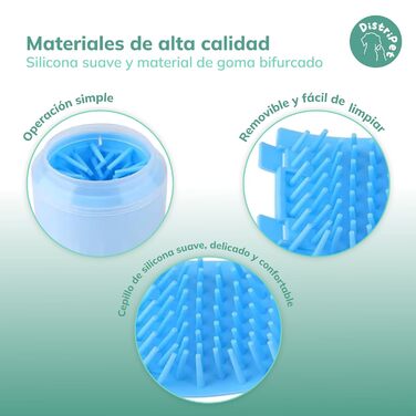 Очисник для лап собак, силіконовий, портативний, знімний, з мікрофібровим рушником, блакитний