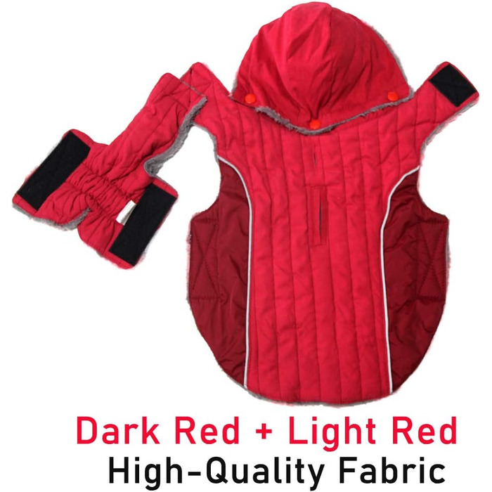 Теплий флісовий худі для собак середнього розміру, розмір L, червоний (1 шт.)