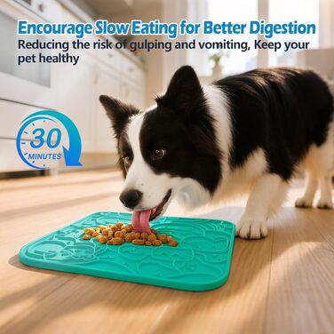 Силіконові килимки для годування котів та собак 2 шт. - сповільнене харчування, 60 присосок, проти ковзання, Bau+Grün-US
