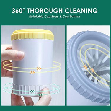 Очисник лап для собак PJDDP з рушником: портативний, силіконовий, для собак і котів, масаж, видалення бруду (сірий)