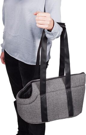 Сумка для собак Danira сірого кольору – 50x24x26см – поліестер, знімний килимок та дно, страховочна стрічка, кишеня, легко миється