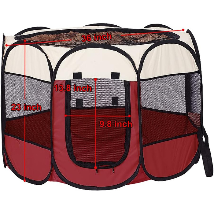 Килимок для собак та котів, портативний, складаний, 31 x 23 см, бежевий та червоний