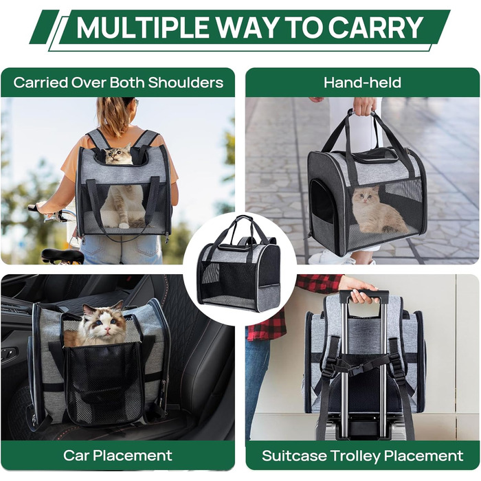 Транспортна сумка-рюкзак для котів та собак, переноска для тварин з вентиляцією, складаний рюкзак для домашніх улюбленців