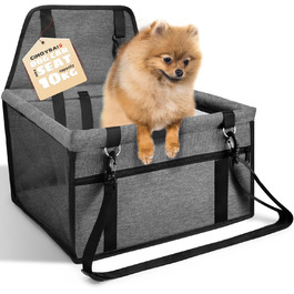 Автомобільний лежак для собак - стійкий, дихаючий, знімний, для маленьких та середніх собак, темно-сірий