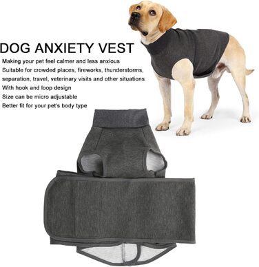 Жакети та жилети для собак від тривоги: комфортний одяг для собак, що переживають тривогу, зняття тривоги, заспокійлива жилетка-обгортання, дихаюча тканина, розмір S