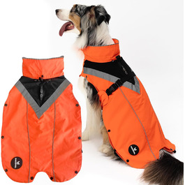 Водонепроникний дощовик для собак з винімним флісовим підкладкою, розмір L, помаранчевий