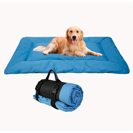 Переносна лежанка для собак та котів, 86x58 см, блакитна. Зручна та тепла, для дому та на вулицю. Легка, складана, миється.